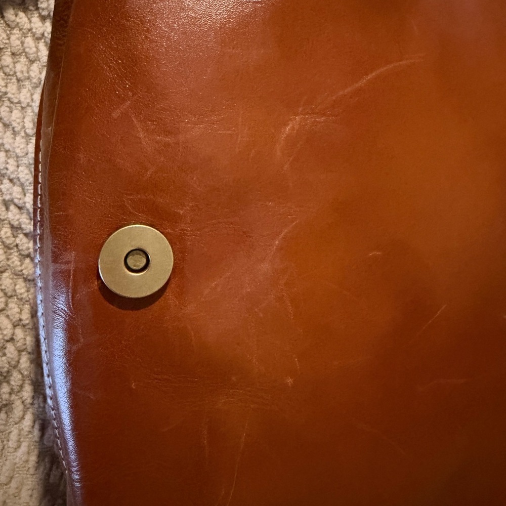 Patricia Nash London Saddle Bag Leather Crossbody Tan Tooled Vintage Style - Picture 6 of 8
